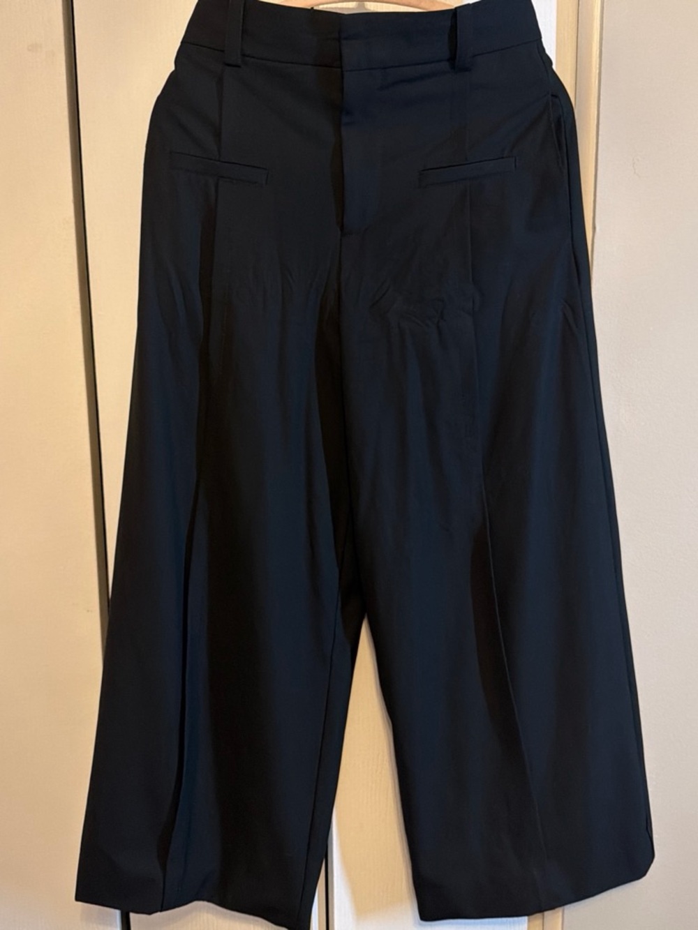 Zara Black High-Waist Wide-Leg Trousers